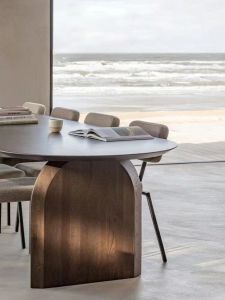 Nordic Style Solid Wood Dining Table Designer Simple Office Desk Elliptical Conference Table Mid-Century Modern Home Meal Table Workbench