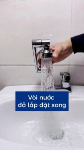 Vòi Lavabo Nóng Lạnh 2 Chân Vòi Rửa Mặt Xoay 1080 Độ Đa Chiều 2 Chế Độ Nước Mạ Crom Sáng Bóng