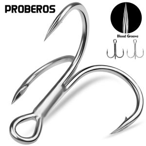 20pcs High Carbon Treble Hooks - Super Sharp Solid Size 1#-14# Triple Barbed Steel Fishing Lure - Jigging Fishing Hook