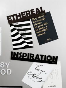 Nordic Style Black Magnetic Fridge Magnet Creative Text Decorative Ornament Home Decoration Photo Prop Pure Color Contemporary Design