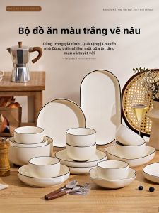 Attractive Retro Cream Ceramic Dinnerware Set