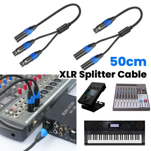 50cm Y Shape XLR Splitter Cable XLR Female To Dual XLR Male Splitter Mic Cable Microphone Splitter Cord for Amplifier Mixer