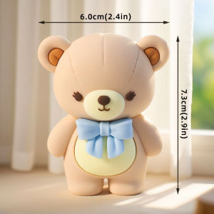 INS Bear Cake Topper Blue &Pink&Green Bear Balls for Boy Girl Baby Shower Birthday Party Decorations 1st Birthday Party Supplies