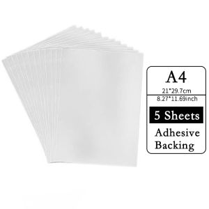 5PCS A4 DIY Water Soluble Embroidery Stickers Sticky Water Soluble Embroidery Stabilizer Printable Paper Wash Away Stabilizer