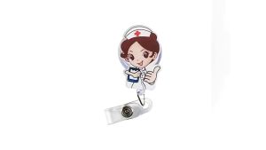 Nurse ID Name Card Badge Retractable Badge Reel Nurse Exhibition ID Clip Cartoon Badge Reel Clip