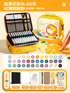 Hero Acrylic Marker Pen Soft Tip Direct Liquid Painting Brush Water Washable Non Toxic Set of 24 Colors for Primary School Students