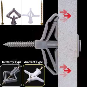50/100pcs Expansion Drywall Anchor Kit with Screws Self Drilling Wall Home Pierced Special for Nylon Plastic Gypsum Board