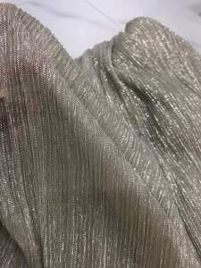 Vải voan lưới dập ly nhũ kim tuyến màu kem mềm mỏng nhẹ(khổ 1m5)may đầm váy dạ hộiđầm kiểu thời trang