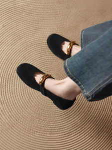 ST&SAT | Shallow Mary Jane Shoes for Women Velvet French Style Commuting