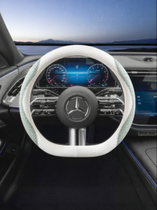 CapitAuto | Leather Steering Wheel Cover Slip-Resistant Sweat-Absorbent Breathable in Summer
