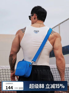 Bluesfly Klein Blue Leather Camera Bag Mens Crossbody High-End Feeling Trendy Solid Color 3D Embossed Versatile Casual Bag