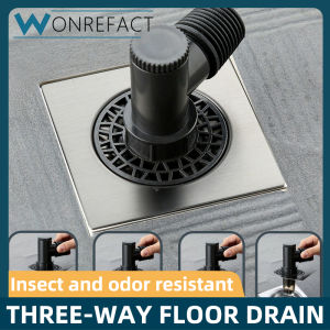 Rapid Drainage 304 Stainless Steel Floor Drain Tee High-Quality Deodorant Washing Machine Joint Drain Pipe Shower Drainer Bathroom Anti-Overflow