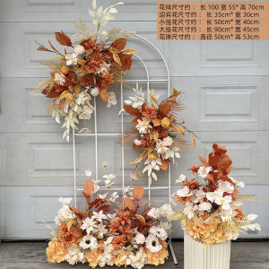 Wedding Decoration Artificial Flowers Stage KT Version Engagement Red Ground Arrangement Fake Roses for Wedding Ceremony