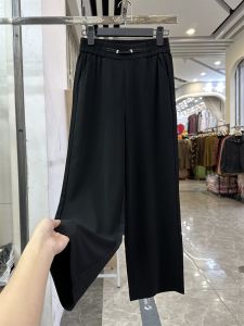 Quần Dài Ống Rộng Ice Silk Cạp Cao Thời Trang Mùa Hè Cho Phụ Nữ Trung Niên Và Cao Tuổi Quần Dài Ống Rộng Thời Trang