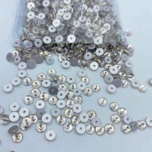 STONE KACA KRISTAL MOTIF BULAT LANCIP BOLONG TENGAH UKURAN 5 MM WARNA PUTIH BERSIH KUALITAS GRADE AA KILAU BAGUS PER LUSIN