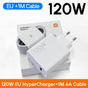 Xiaomi | Original Xiaomi 120W EU Charger Turbo 100W Fast Adapter USB Type C Cable Mi 17 15 15T 14 POCO F7 X8 X7 Pro Redmi Note K40 Cable