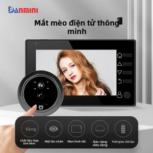 Chuông Cửa Kỹ Thuật Số HD Danmini 4.3 Với 145 °   Camera Góc Rộng Phát Hiện Chuyển Động PIR Tầm Nhìn Ban Đêm Trình Xem Cửa Không Dây Để Đảm Bảo An Ninh Gia Đình