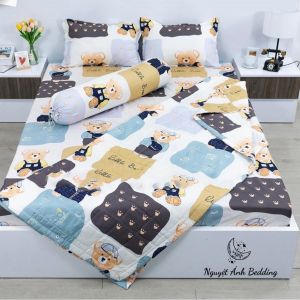 (Siêu Sale Giá Tốt) ️🎊 Trọn Bộ 5 Món Chăn Ga Gối Cotton Poly Hè Thu (có tách lẻ 1 chăn) | Set Mền Hè Trần Bông Tim Đỏ New - Nhiều mẫu lựa