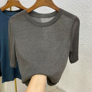 Black Slimming Loose T-Shirt Short Sleeve