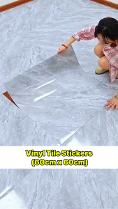 【40 Years of Use】60cm x 60cm tile floor sticker self adhesive laminated PVC self adhesive tile marble design suitable for home bedroom office