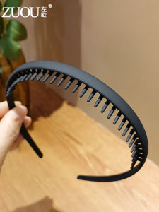 Anti-Slip Toothed Hairband Womens New 2025 Face Washing Mask Applying Hairband Black Hair Clip Headwear Stylish Korean Style
