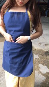 ผ้ากันเปื้อนโทเรสีกรม แบบมีกระเป๋า