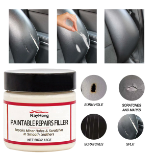 60ml Natural Leather Filler Repair Compound Auto Leather Restoring Paste Paintable Restoration Cream For Tears Crack Burns Holes