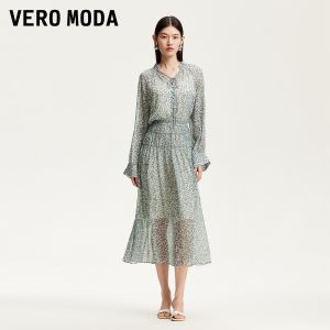 Vero Moda | Đầm In Hoa Cổ Nơ Hai Mảnh Mới Thu Sớm