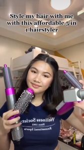 5IN1 Hair Styling Comb  Hair Curler Hair Dryer Pelurus Rambut Curling Curly Pengering Rambut Hair Straightener卷发棒五合一热风梳吹风梳卷发器直发梳吹风机自动吸发