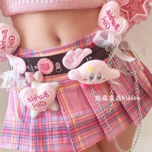 Hidden Store Original Y2g Belt Pink Young Adult Millennium Subculture Kitty Bows Kirby Waist Seal