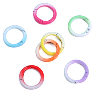 2pcs 25mm Alloy Paint Gradient Ring Clasp For DIY Keychain Accessories Making