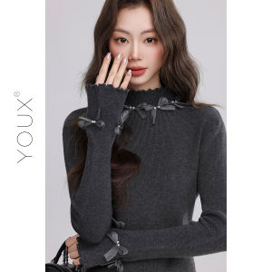 YOUXIANG | Áo Thun Chi Tiết Nơ và Mũi Tai