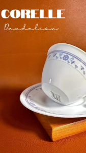Corelle USA Logo 1970s - Dandelion - 01 Set Trà Chiều Bằng Thuỷ Tinh Vitrelle Độc Quyền