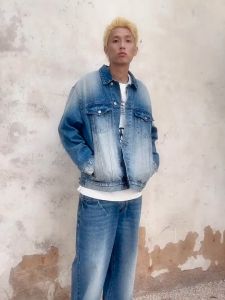 Celana Jeans Pria Gombrong Cowok Vintage Biru Standar Korean Style Oversize Denim Keren