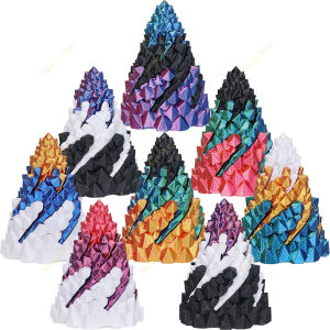 Three Layer Spiral Cone Impossible Stone Passthrough Fidget Helix Rotating Pressure Reducing Toy Pyramid Ornaments 3D Printed