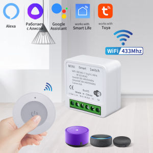 RF 433Mhz Tuya Smart Wifi Switch with Wireless Remote Control Smart Life App Voice Control by Alexa Google Home Alice AC100-240V