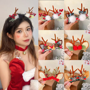 Christmas Headdress Antlers Barrettes Children Bang Side Clip Top Clip Hair Accessories Christmas Hat Barrettes Small Gift Holiday Decoration