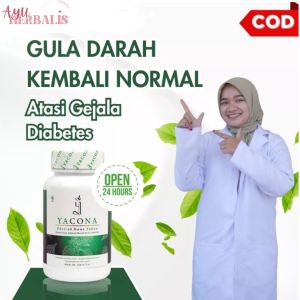 Yacona Obat Gula Darah Tinggi Ampuh Turunkan Gula Darah Anda 1 botol 60 kapsul
