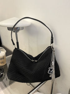 Large Capacity Soft Woven Pattern Tote Bag Underarm Crossbody Single Shoulder Bag Trendy Design Luxury Feel New 2025