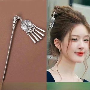 New Chinese Style Hairpin Step Shake Tassel Ancient Ethnic Style Ball Head Hairpin Single Word Hair Clip Fashionable Hair Accessories