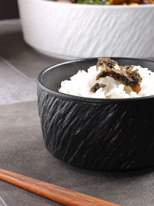 Bát Ăn Cơm Kiểu Nhật Bản Bằng Gốm Sứ Dùng Trong Gia Đình Bát Ăn Phở Bát Đựng Súp Bát Ăn Cơm Màu Đen Thiết Kế Đơn Giản Tròn