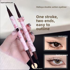 Long-Lasting Double-Headed Ultra-Fine Eyeliner Pen for Women Waterproof Sweat-Proof Non-Smudging Easy Application Eye Makeup