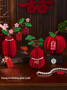 XIKUNLE | Trang Trí Phong Cách 3D Đôi Hỷ Cho Cưới Hỏi