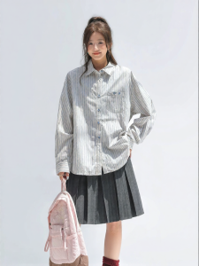 Stripe Loose Cotton Sun-Protection Blouse
