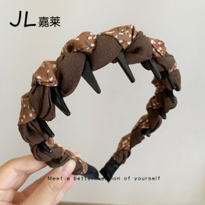 Retro Floral Print Hairband Womens High Top Double Color Gradient Hair Accessories Versatile Hair Grips for Washing Face
