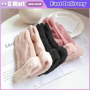 Fashion Women Warm Gloves Autumn Winter Touchscreen Gloves With Furry Cuff For Outdoor Activities Cycling Driving Sports Gloves Women Winter Thick Plush Leather Gloves Fashion Winter Warm Skiing Outdoor Women Gloves Lady Elegant Casual Touch Screen Gloves