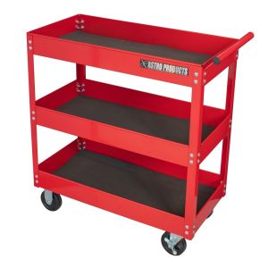 รถเข็นสีแดง ไม่มีลิ้นชัก พลาสติกสินค้า Astro Products รูปแบบ Tool Wagon 3-Stage Red TW847