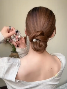 Phone Line Hair Tie 🎀 可爱电话线发圈 Getah Rambut Spiral Mutiara Gaya Telefon Comel Cute Spiral Pearl Telephone Wire Hair Band Hair Accessories
