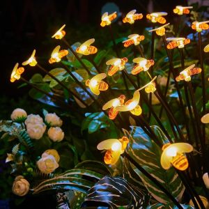 Solar Garden Lights 10 LED Bee Firefly Garden Lights Solar Outdoor Waterproof Garden Decor for Landscape Yard Patio Pathway