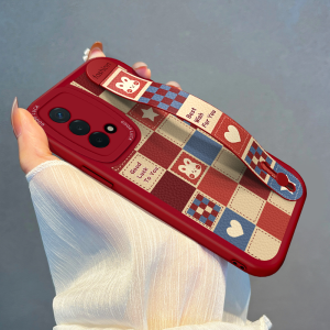 Oppo A93 Phone Case with Strap Bear Rabbit Creative Cartoon Silicone Protective Cover A97 A95/A96 A1Pro Stand Anti-Fall for Women New Year Model